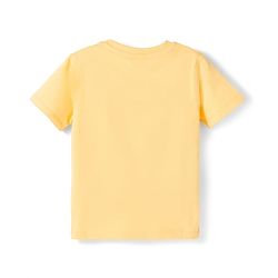 Babyhug Cotton Knit Half Sleeves T-Shirt with Dad's Best Bud - Yellow