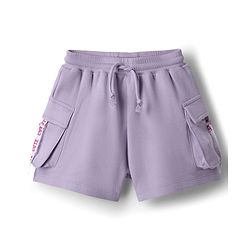 Babyhug Terry Knit Mid Thigh Solid Shorts - Lavender