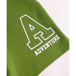 Babyhug Terry Knit Mid Thigh Shorts with Adventure Print - Green