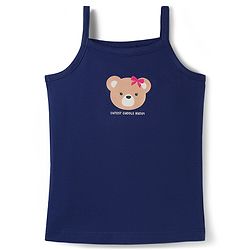 Babyhug 100% Cotton Single Jersey Knit Sleeveless Slips With Bow & Teddy Print Pack of 3 - Multicolor