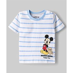 Babyhug Disney Cotton Knit T-Shirt Half Sleeve Graphic Print Multi Color 6-9 Months Pack of 2