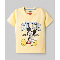 Babyhug Disney Cotton Knit T-Shirt Half Sleeve Graphic Print Multi Color 6-9 Months Pack of 2