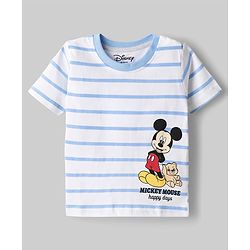 Babyhug Disney Cotton Knit T-Shirt Half Sleeve Graphic Print Multi Color 6-9 Months Pack of 2