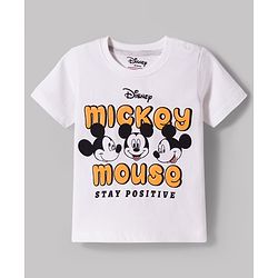 Babyhug Disney Single Jersey Knit Half Sleeves T-Shirt With Mickey Mouse Graphics Pack of 2 - Multicolor