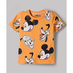 Babyhug Disney Single Jersey Knit Half Sleeves T-Shirt With Mickey Mouse Graphics Pack of 2 - Multicolor