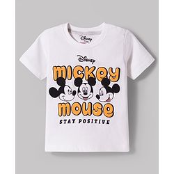Babyhug Disney Single Jersey Knit Half Sleeves T-Shirt With Mickey Mouse Graphics Pack of 2 - Multicolor