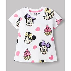 Babyhug Disney Single Jersey Knit Half Sleeves T-Shirts with Minnie Mouse Graphic Pack of 2 - Multicolor