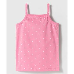 Babyhug 100% Cotton Knit Sleeveless Polka Dots Printed Slips Pack of 5 - Multicolor