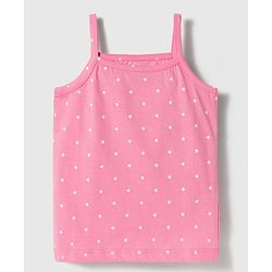 Babyhug 100% Cotton Knit Sleeveless Polka Dots Printed Slips Pack of 5 - Multicolor