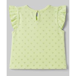 Babyhug Cotton Knit T-Shirts with Ruffle Sleeves and All-Over Print Pack of 3 Multi Color 6-9 Months