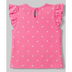 Babyhug Cotton Knit T-Shirts with Ruffle Sleeves and All-Over Print Pack of 3 Multi Color 6-9 Months