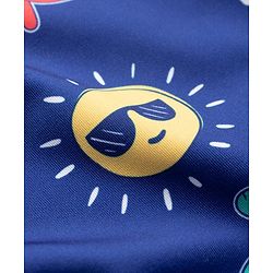 Babyhug Water Repellant Half Raglan Sleeves Legged Swimsuit with Crab Print - Navy Blue
