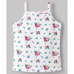 Babyhug 100% Cotton Single Jersey Knit Sleeveless Slips With Floral Print Pack of 3 - Multicolor