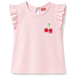 Babyhug Cotton Knit T-Shirts with Graphic Print and Ruffled Sleeves Multi Color 6-9 Months Pack of 5