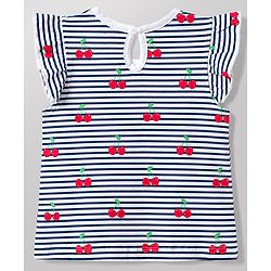 Babyhug Cotton Knit T-Shirts with Graphic Print and Ruffled Sleeves Multi Color 6-9 Months Pack of 5