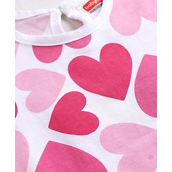Babyhug 100% Cotton Knit Half Sleeves T-Shirts Hearts & Text Print Pack of 5 - Multicolour