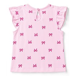 Babyhug Cotton Knit Frill Sleeves Hearts Printed T-Shirts Pack of 3 - Navy & Pink