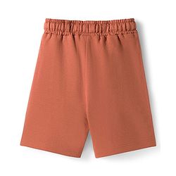 Babyhug Terry Knit Mid Thigh Vehicles Printed Shorts With Cargo Pockets - Brown