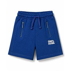 Babyhug Terry Knit Mid Thigh Shorts with Cool Dude Print - Navy Blue