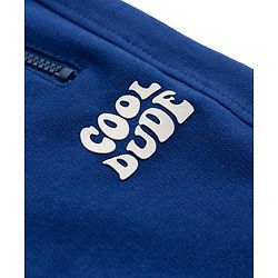 Babyhug Terry Knit Mid Thigh Shorts with Cool Dude Print - Navy Blue