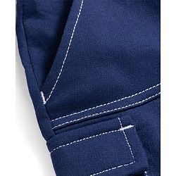 Babyhug Terry Knit Mid Thigh Length Solid Color Shorts with Pocket - Navy Blue