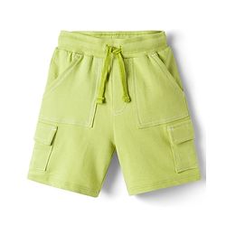 Babyhug Terry Knit Mid Thigh Length Solid Color Shorts - Red