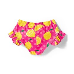 Babyhug Water Repellent Sleeveless Two Piece Swimsuit  with Lime Print - Pink