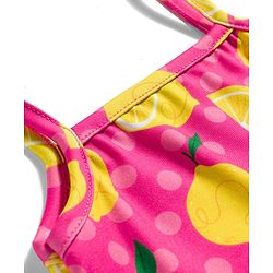 Babyhug Water Repellent Sleeveless Two Piece Swimsuit  with Lime Print - Pink