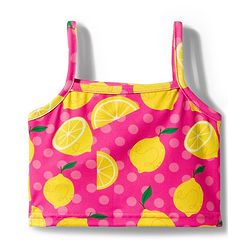 Babyhug Water Repellent Sleeveless Two Piece Swimsuit  with Lime Print - Pink