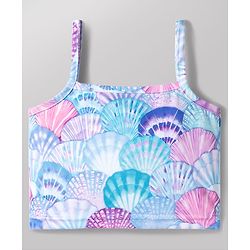 Babyhug Water Repellent Sleeveless Two Piece Swimsuit With Sea Shell Print - Sky Blue