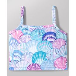 Babyhug Water Repellent Sleeveless Two Piece Swimsuit With Sea Shell Print - Sky Blue