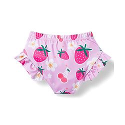Babyhug Sleeveless Water Repellent Two Piece Swimsuit  With Floral & Strawberry Print - Pink