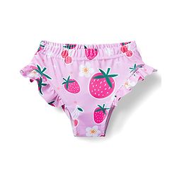 Babyhug Sleeveless Water Repellent Two Piece Swimsuit  With Floral & Strawberry Print - Pink
