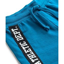 Babyhug Terry Knit Mid Thigh Shorts with Text Print - Blue