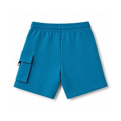 Babyhug Terry Knit Mid Thigh Shorts with Text Print - Blue