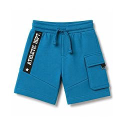 Babyhug Terry Knit Mid Thigh Shorts with Text Print - Blue
