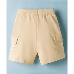 Babyhug Terry Knit Mid Thigh Length Solid Color Shorts - Brown