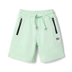 Babyhug Terry Knit Mid Thigh Shorts With Zipper Pockets - Green