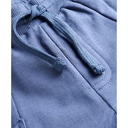 Babyhug Terry Knit Mid Thigh Solid Shorts With Pockets - Blue