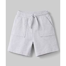 Babyhug Terry Knit Mid Thigh Length Solid Color Shorts with Pocket - White