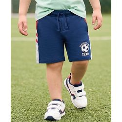 Babyhug Terry Knit Mid Thigh Length Cut & Sew Shorts with Sport Print - Multicolor