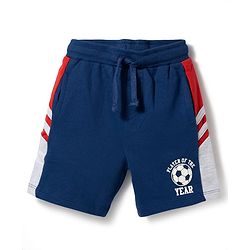 Babyhug Terry Knit Mid Thigh Length Cut & Sew Shorts with Sport Print - Multicolor