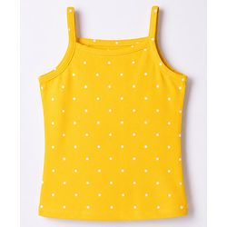 Babyhug 100% Cotton Knit Sleeveless Polka Dots & Floral Printed Slips Pack of 3 - Pink Navy Blue & Yellow