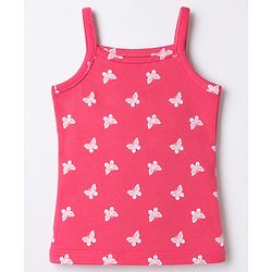 Babyhug 100% Cotton Knit Sleeveless Polka Dots & Floral Printed Slips Pack of 3 - Pink Navy Blue & Yellow