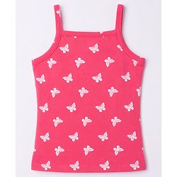 Babyhug 100% Cotton Knit Sleeveless Polka Dots & Floral Printed Slips Pack of 3 - Pink Navy Blue & Yellow