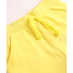 Babyhug Terry Knit Mid Thigh Shorts with Basketball Print - Yellow