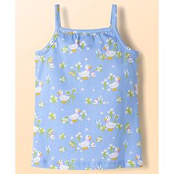 Babyhug 100% Cotton Single Jersey Knit Sleeveless Slips with Floral & Duck Print Pack of 3 - Multicolour