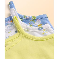 Babyhug 100% Cotton Single Jersey Knit Sleeveless Slips with Floral & Duck Print Pack of 3 - Multicolour