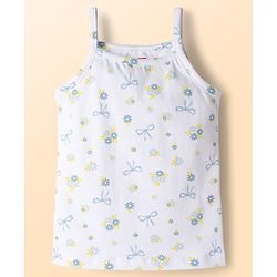 Babyhug 100% Cotton Single Jersey Knit Sleeveless Slips with Floral & Duck Print Pack of 3 - Multicolour