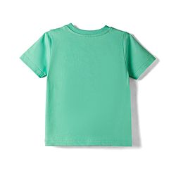Babyhug Single Jersey Knit Half Sleeves T-Shirt & Shorts Set With Animal Print - Green & Blue